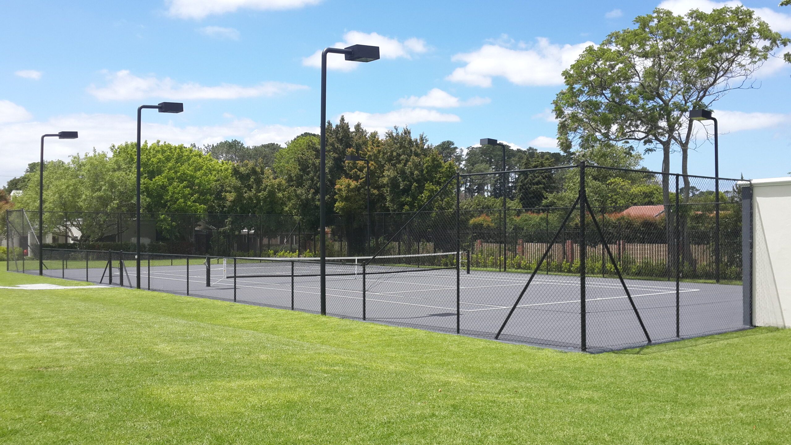 Sports court lighting installation